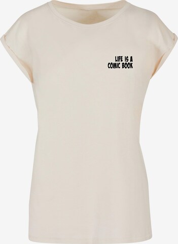 Merchcode Shirt 'Book Comic' in Beige: front