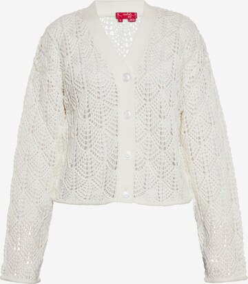 Cardigan swirly en blanc : devant