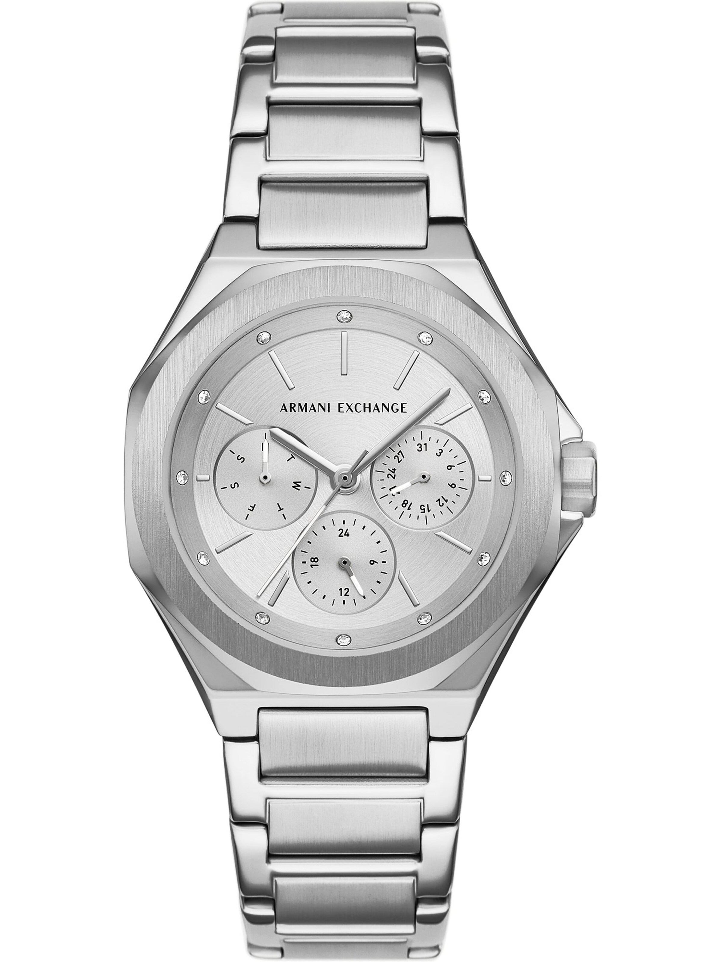 ARMANI EXCHANGE Analoguhr in Silber: Vorderseite