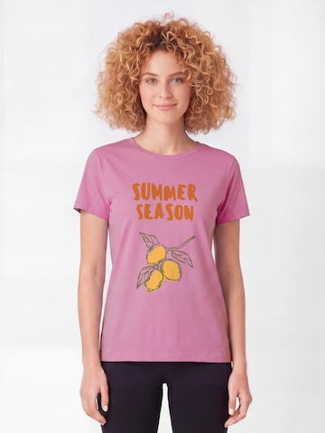 T-shirt 'Summer Season' Watapparel en rose : devant