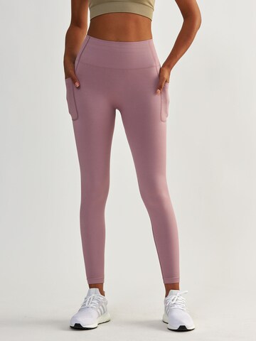 BeShaped Skinny Workout Pants 'Lift Me Up' in Pink: front