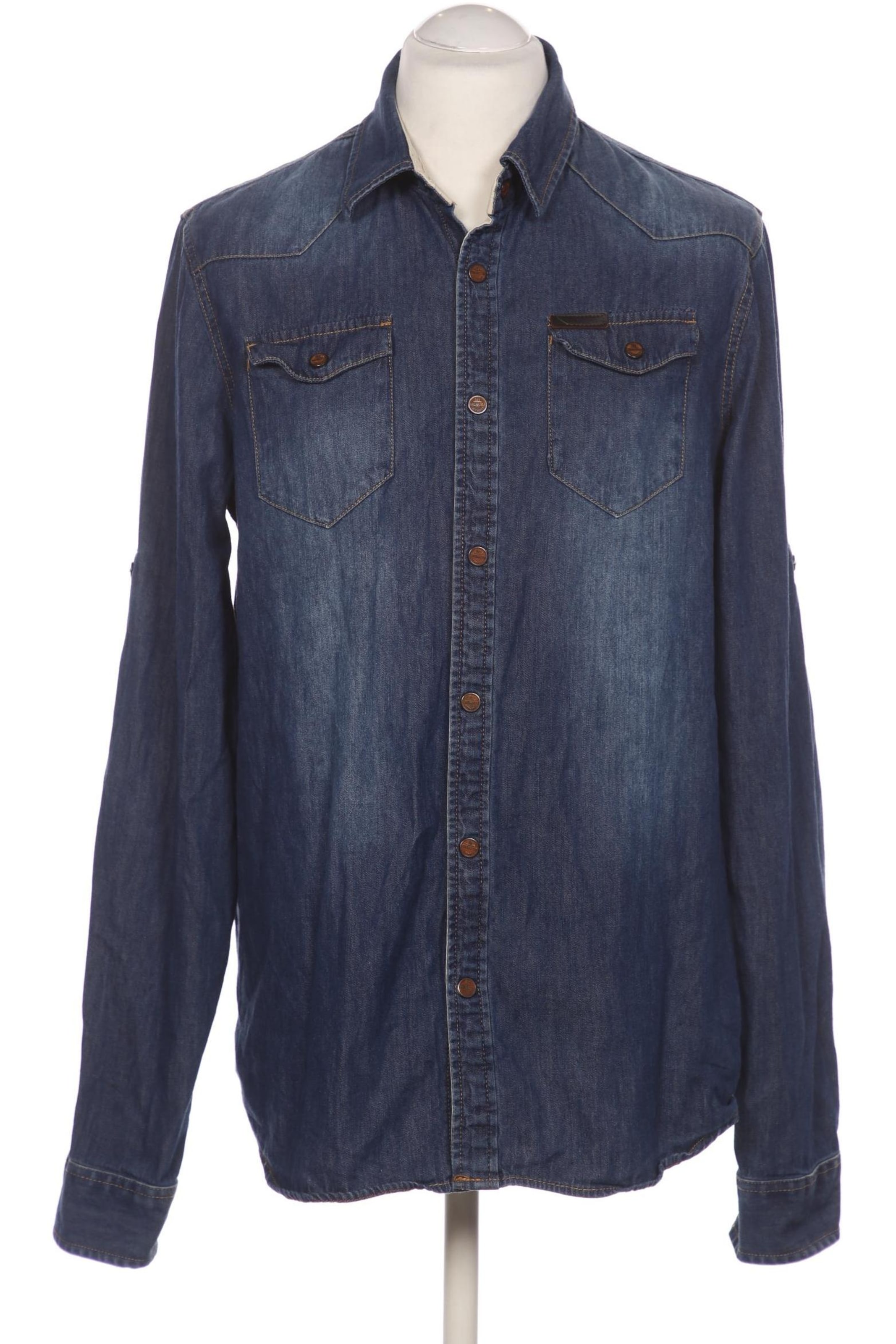 DREIMASTER Hemd L in Blau: Vorderseite