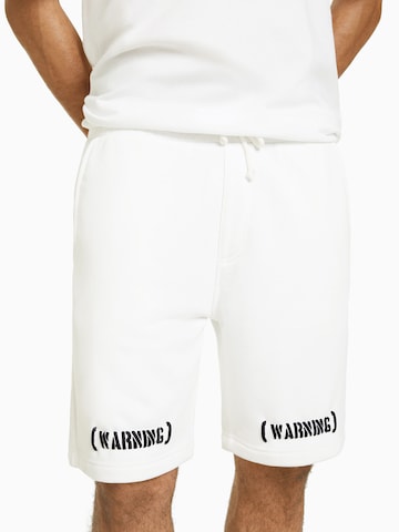 Bershka Regular Trousers in White