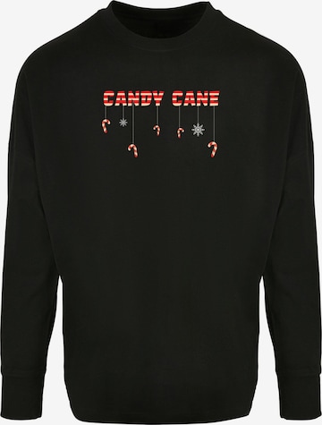 Merchcode Shirt 'Candy Cane' in Zwart: voorkant