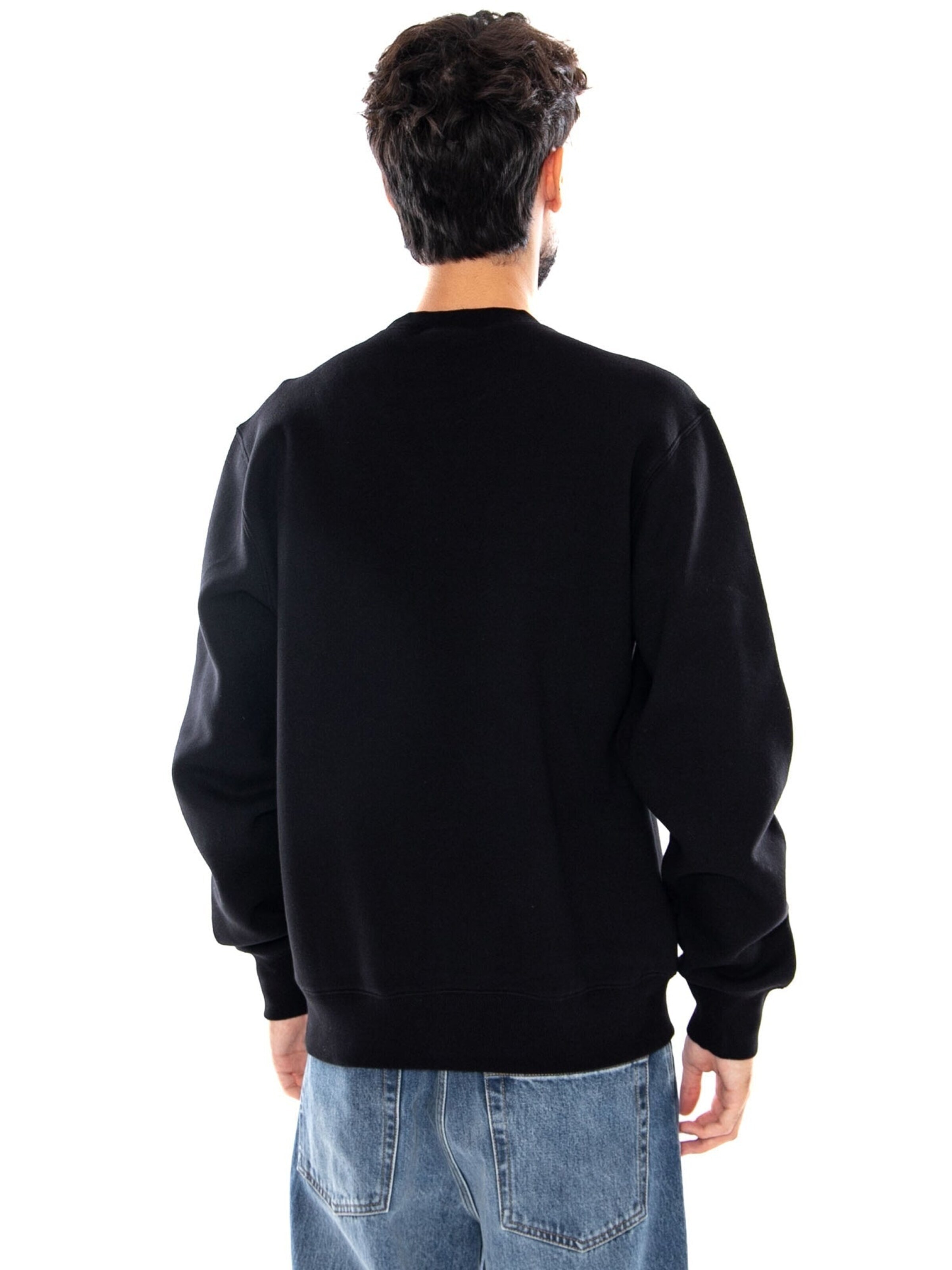 Carhartt WIP Sweatshirt 'WIRELESS SWEAT BLACK / WHITE' in Zwart