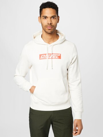 DIESEL Sweatshirt 'GINN' in White: front