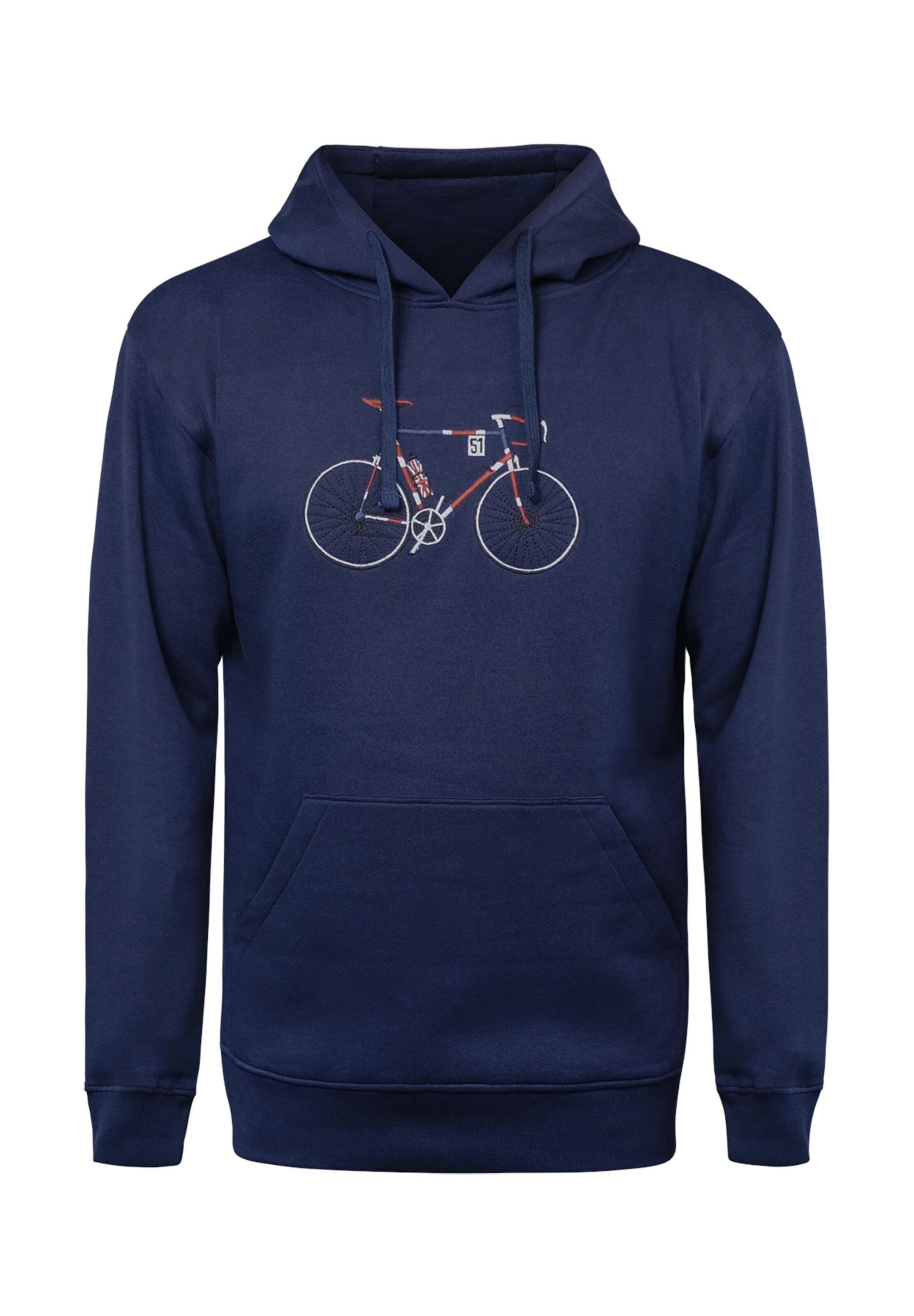 GREENBOMB Sweatshirt 'Bike Jack Simple' in Dark blue / Red / White, Item view