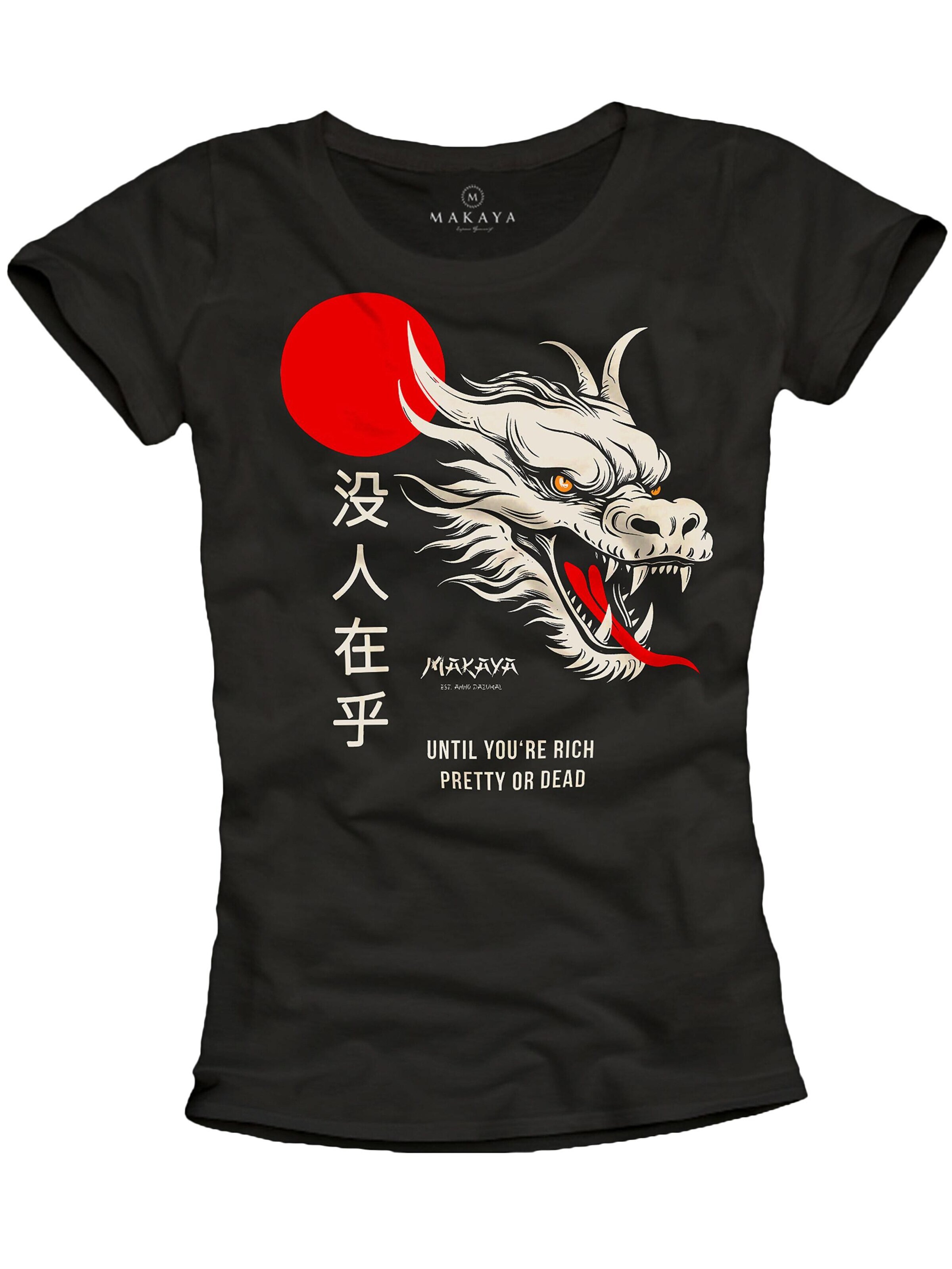 MAKAYA Shirt 'Nobody Cares Drache' in Black: front