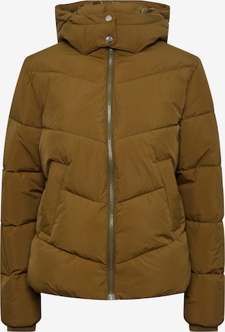 PIECES Winter Jacket 'Jamilla' in Brown: front