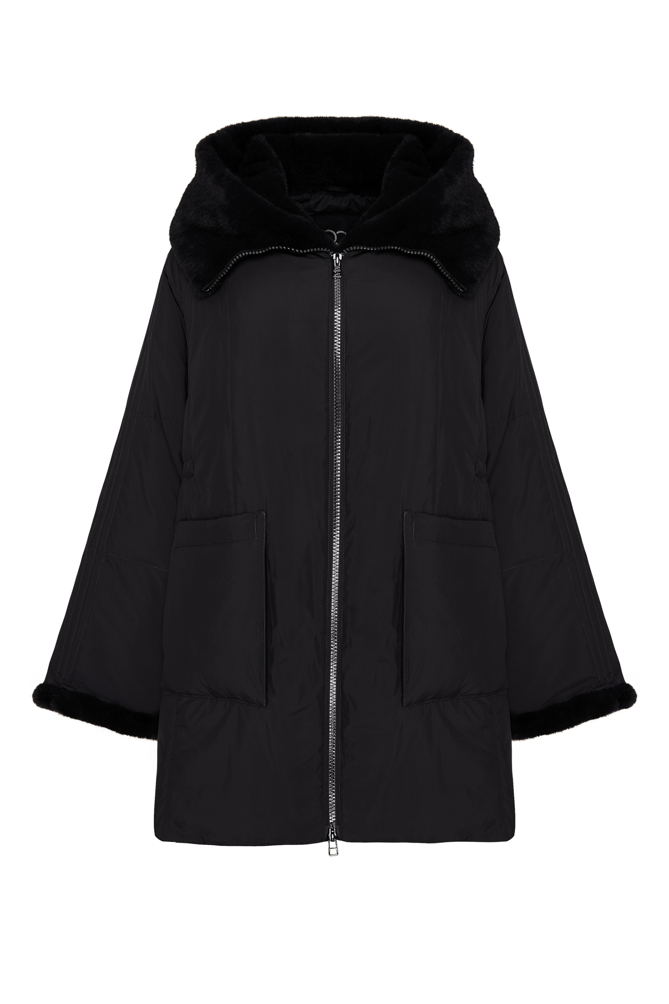 CESARE GASPARI Winter coat in Black: front