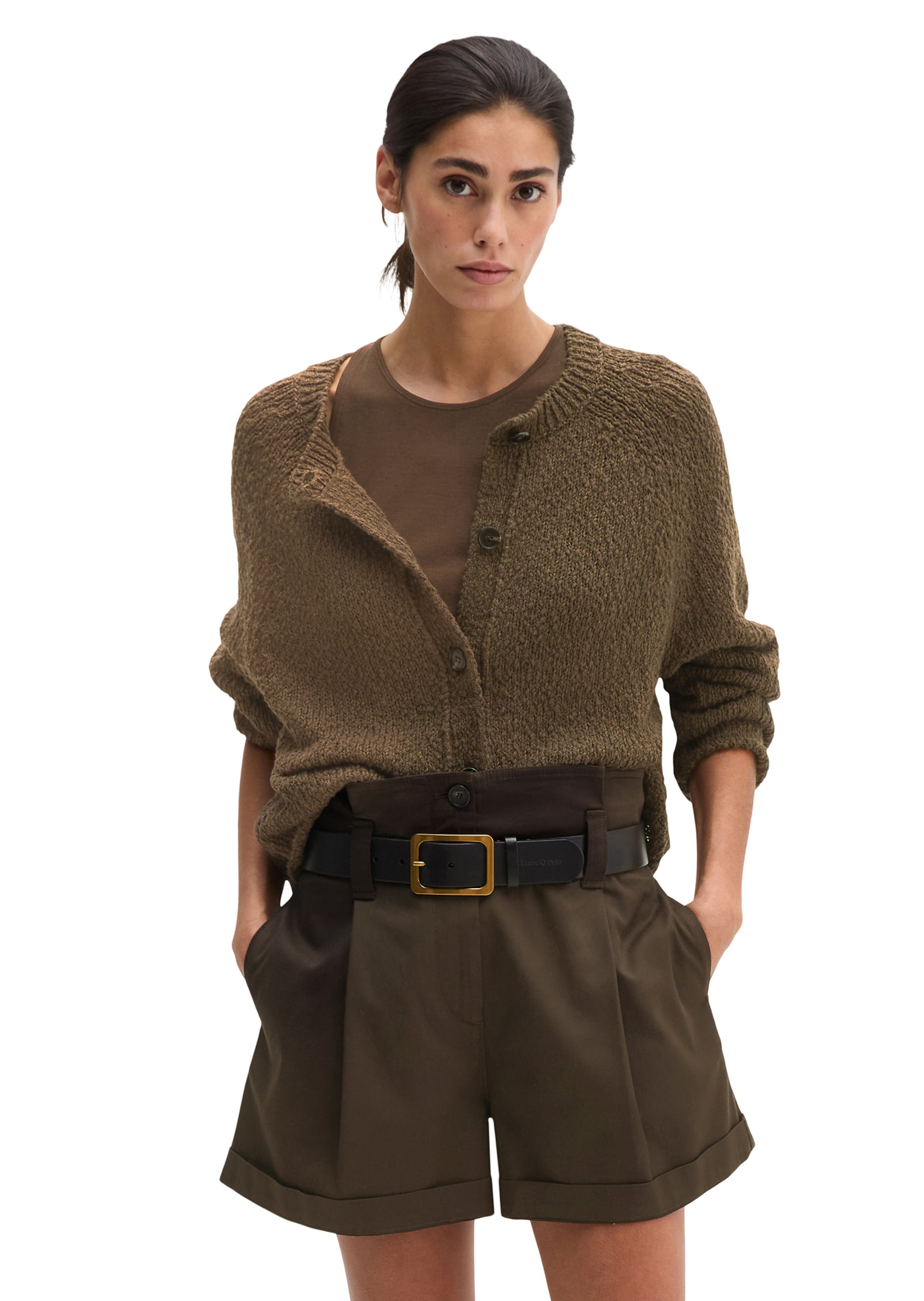 Marc O'Polo Strickjacke in Braun: Vorderseite