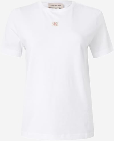 Calvin Klein Jeans Majica 'Monologo Label' veličine XS-S u bijela, Pregled proizvoda