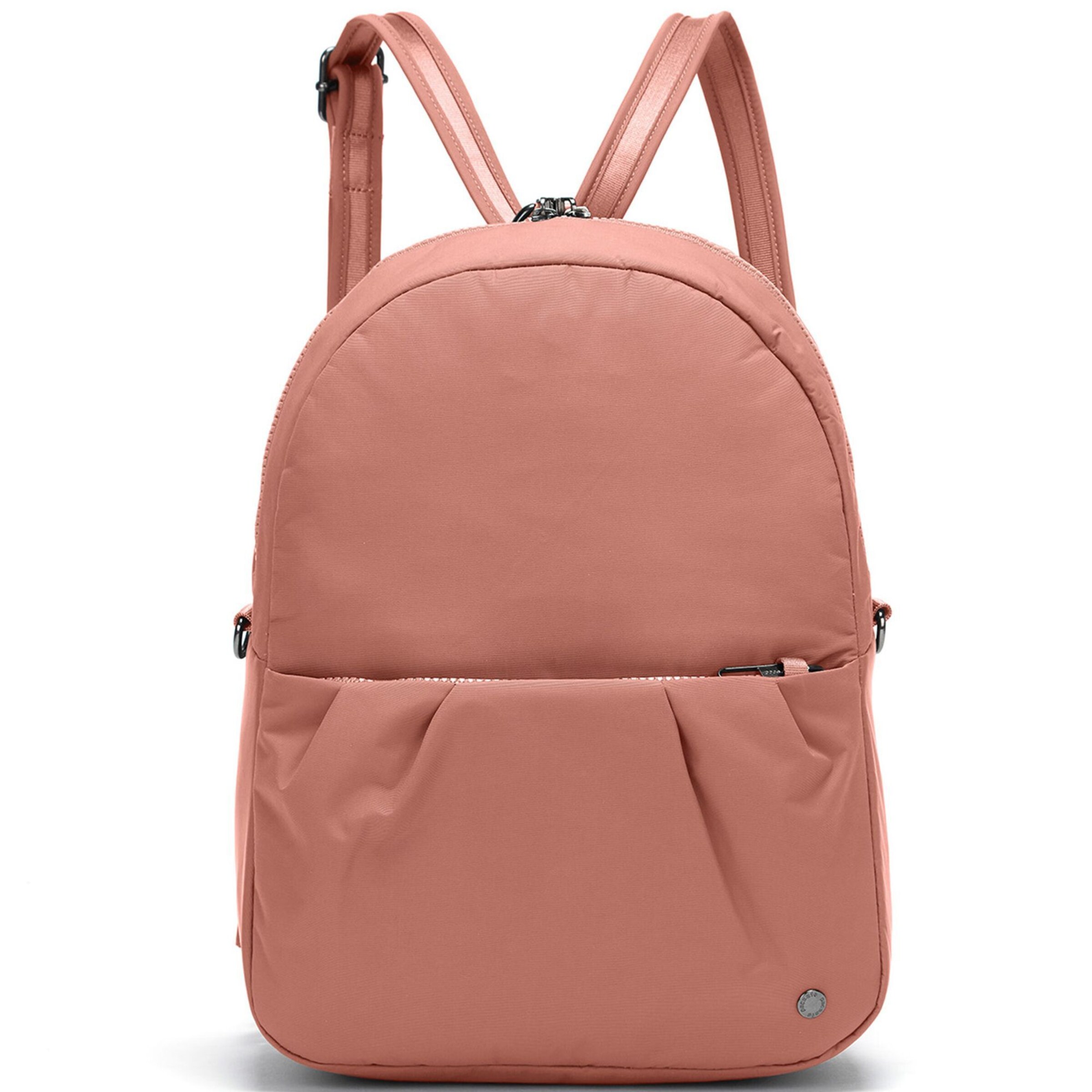 Pacsafe Rucksack in Pink: Vorderseite