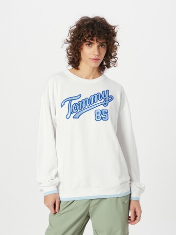 balts Tommy Jeans Sportisks džemperis: no priekšpuses