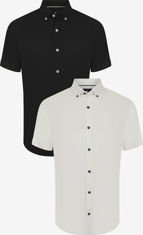 DENIM CULTURE Рубашка 'IVAR' в Черный: спереди