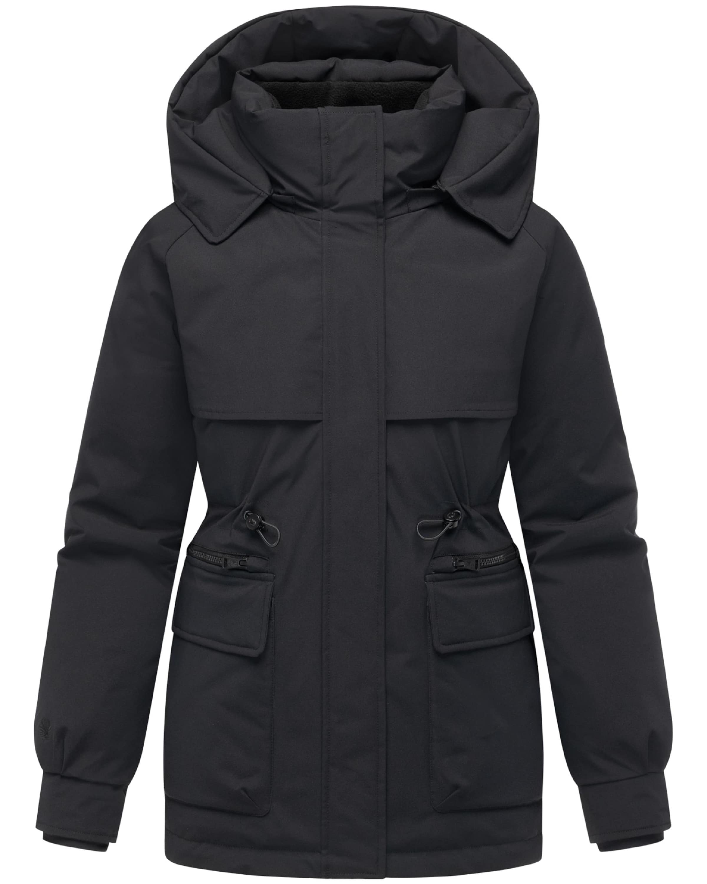 MARIKOO Χειμερινό παλτό 'Shigaraa XVI' σε μαύρο: μπροστά