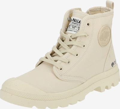 Palladium Schnürstiefelette in hellbeige / schwarz / weiß, Produktansicht