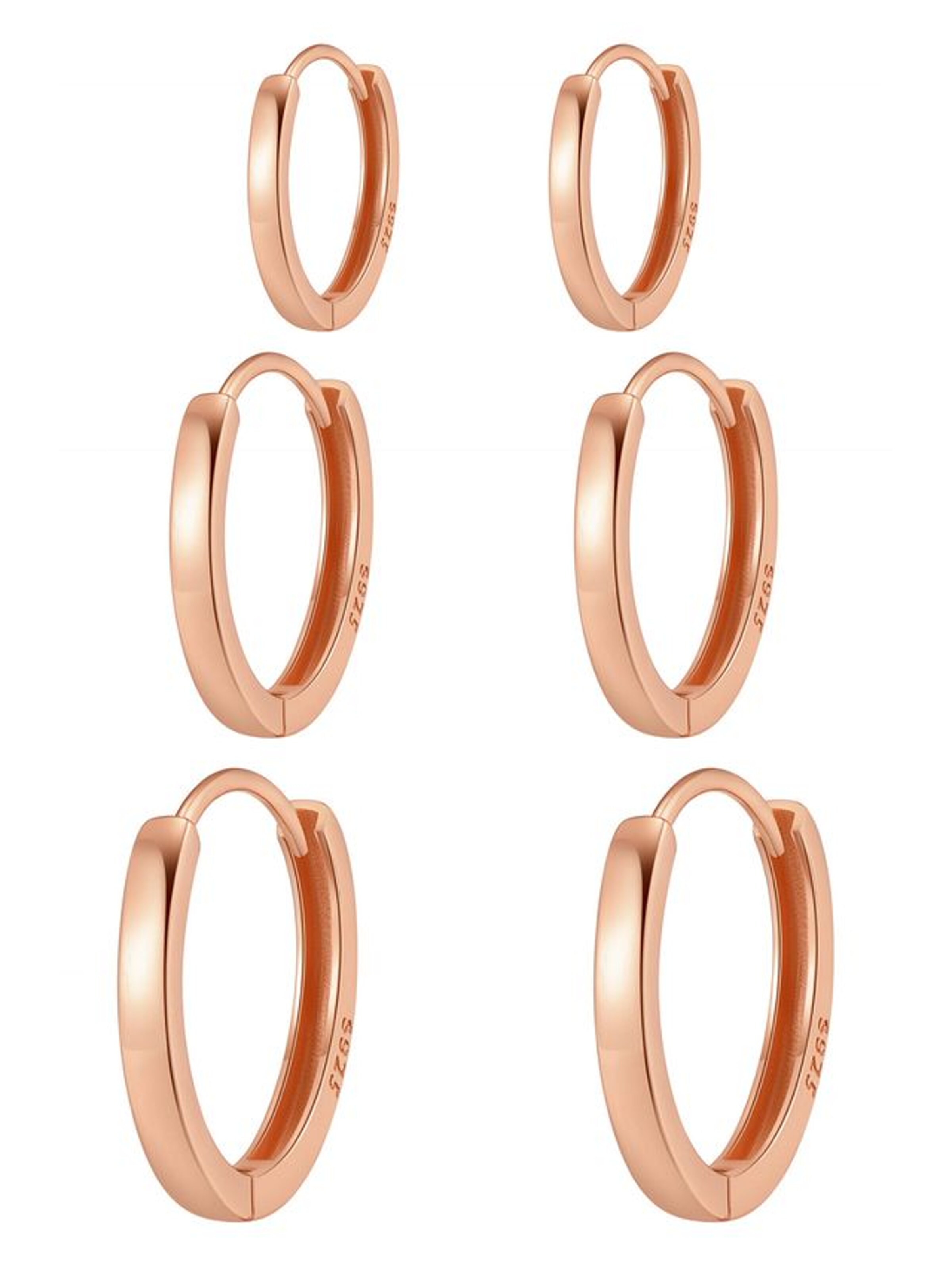 Boucles d'oreilles 'Classic Trio' Hey Happiness en or : devant