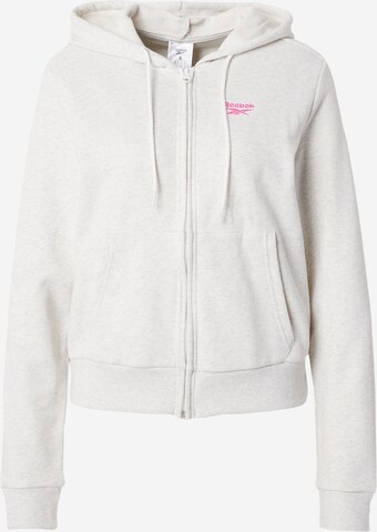 Reebok Sportsweatjacke in Grau: predná strana