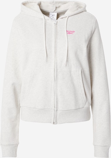 Reebok Veste de survêtement en gris chiné / rose, Vue avec produit