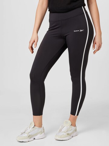 Reebok - Skinny Calças de desporto 'RIE' em preto: frente