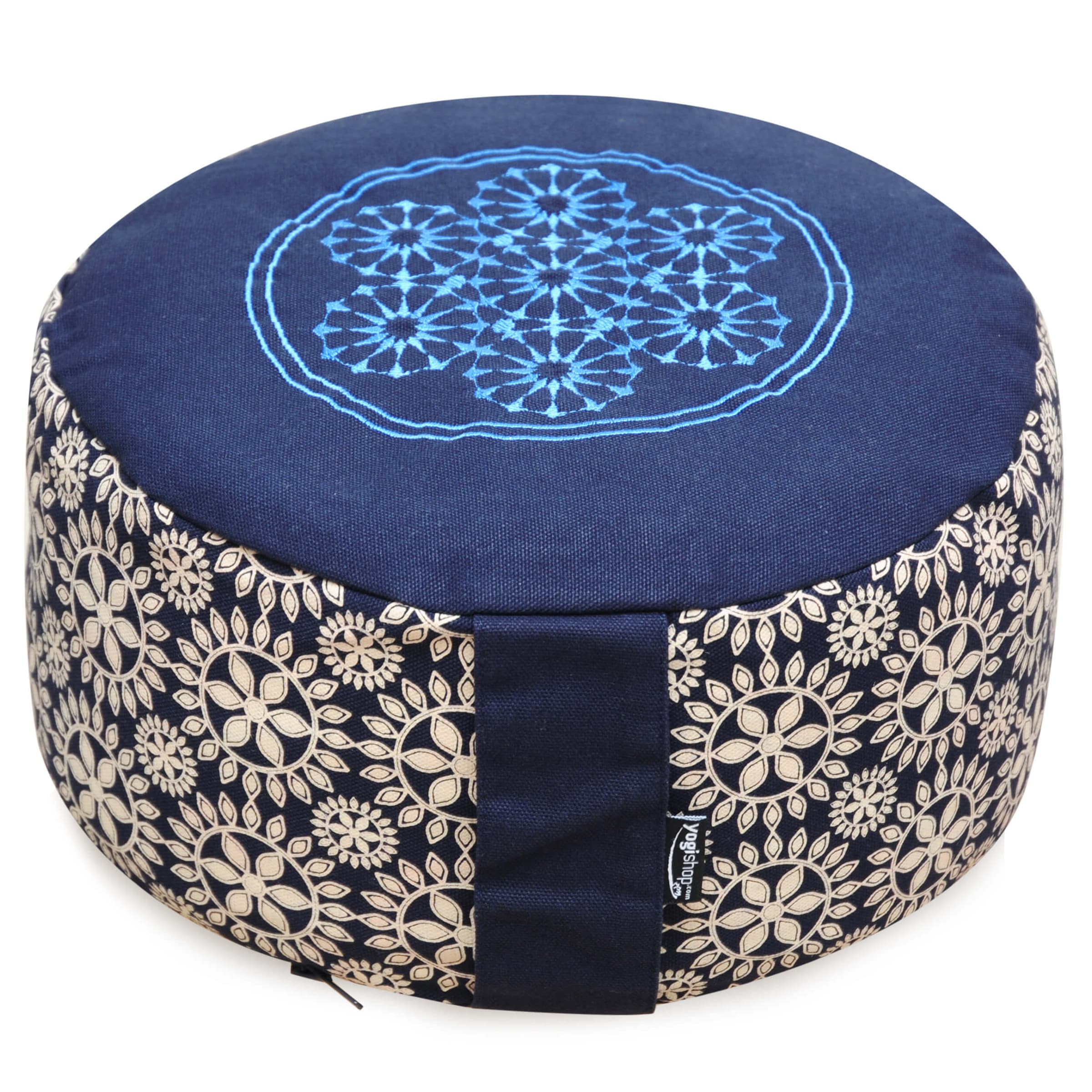 Yogishop Kissen in Blau: Vorderseite