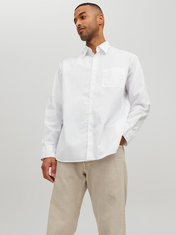 JACK & JONES Comfort fit Button Up Shirt 'Bill' in White: front