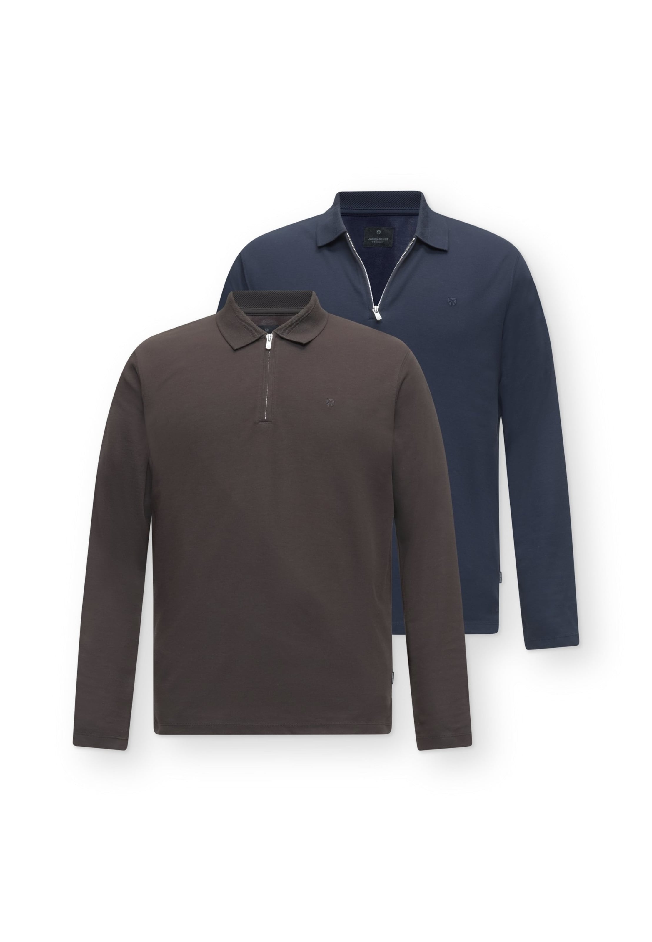 JACK & JONES Poloshirt 'JPRBLAETHAN' in XS in navy / braun, Produktansicht
