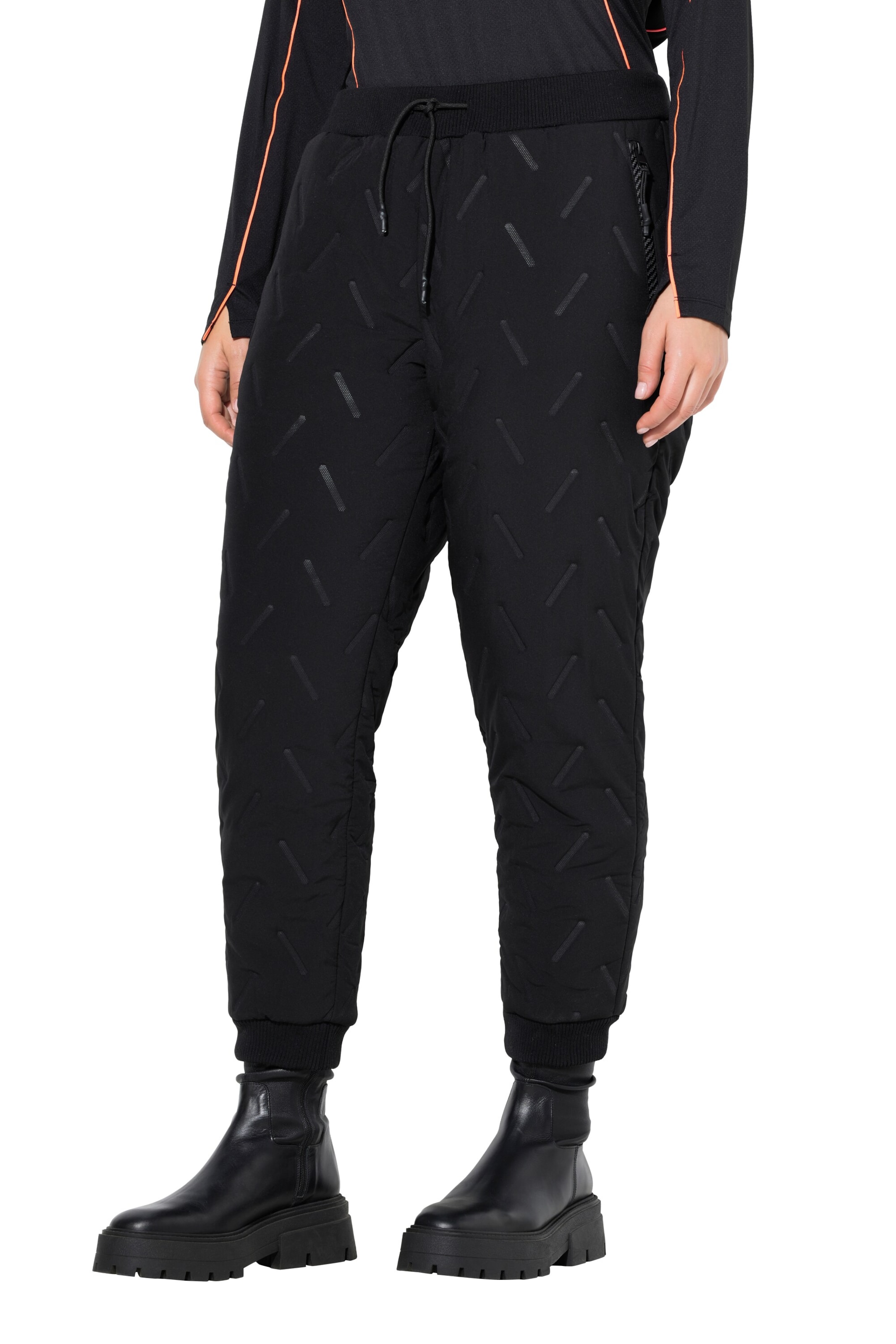 Ulla Popken Tapered Functionele broek in Zwart: voorkant
