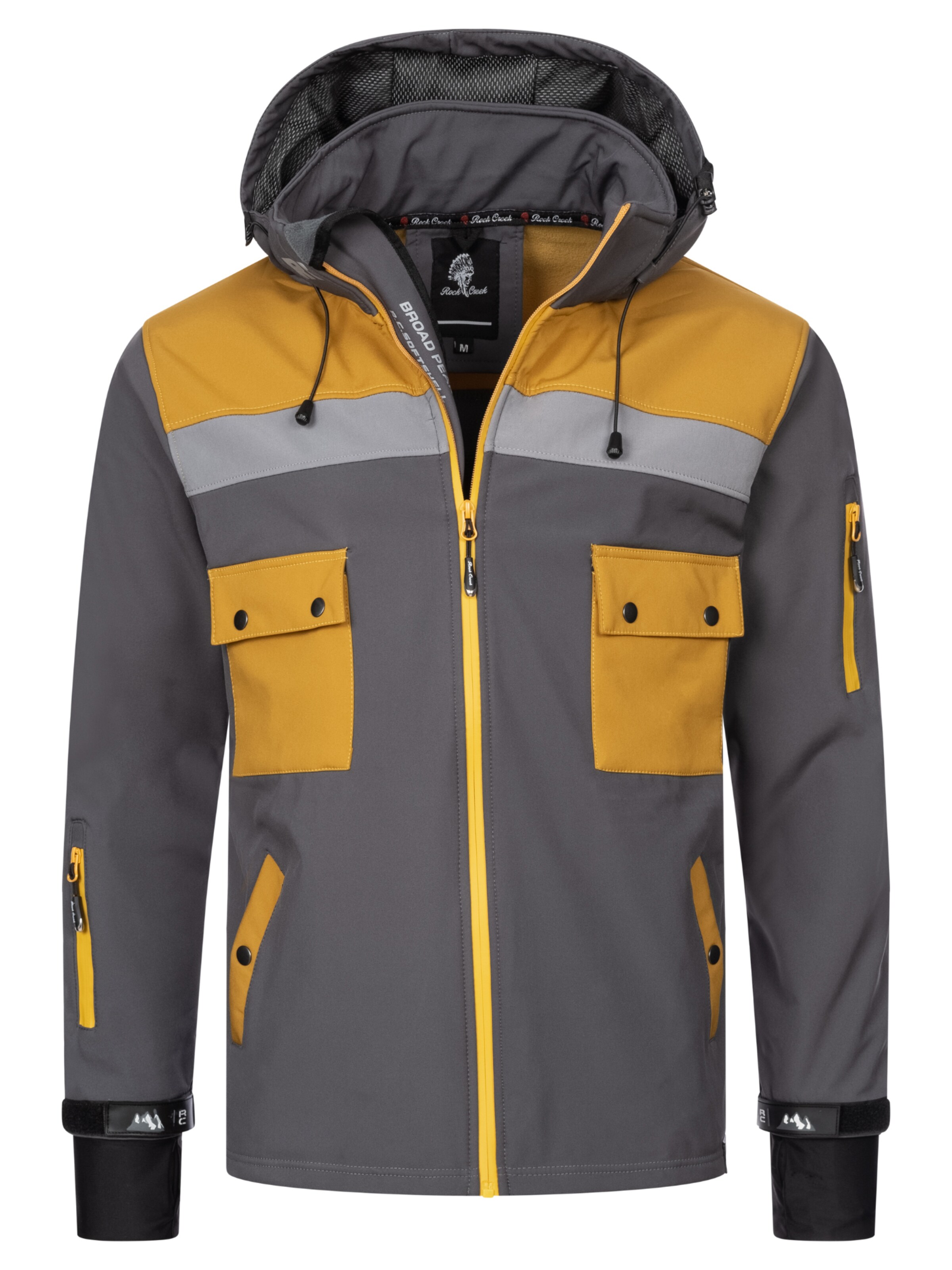 Rock Creek Outdoorjacke in Grau: Vorderseite