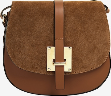 Sac à bandoulière Cluty en marron : devant