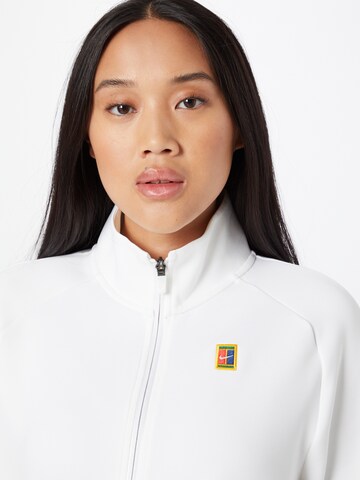 NIKE Athletic Zip-Up Hoodie in White