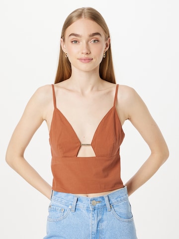 Abercrombie & Fitch Top – hnědá: přední strana