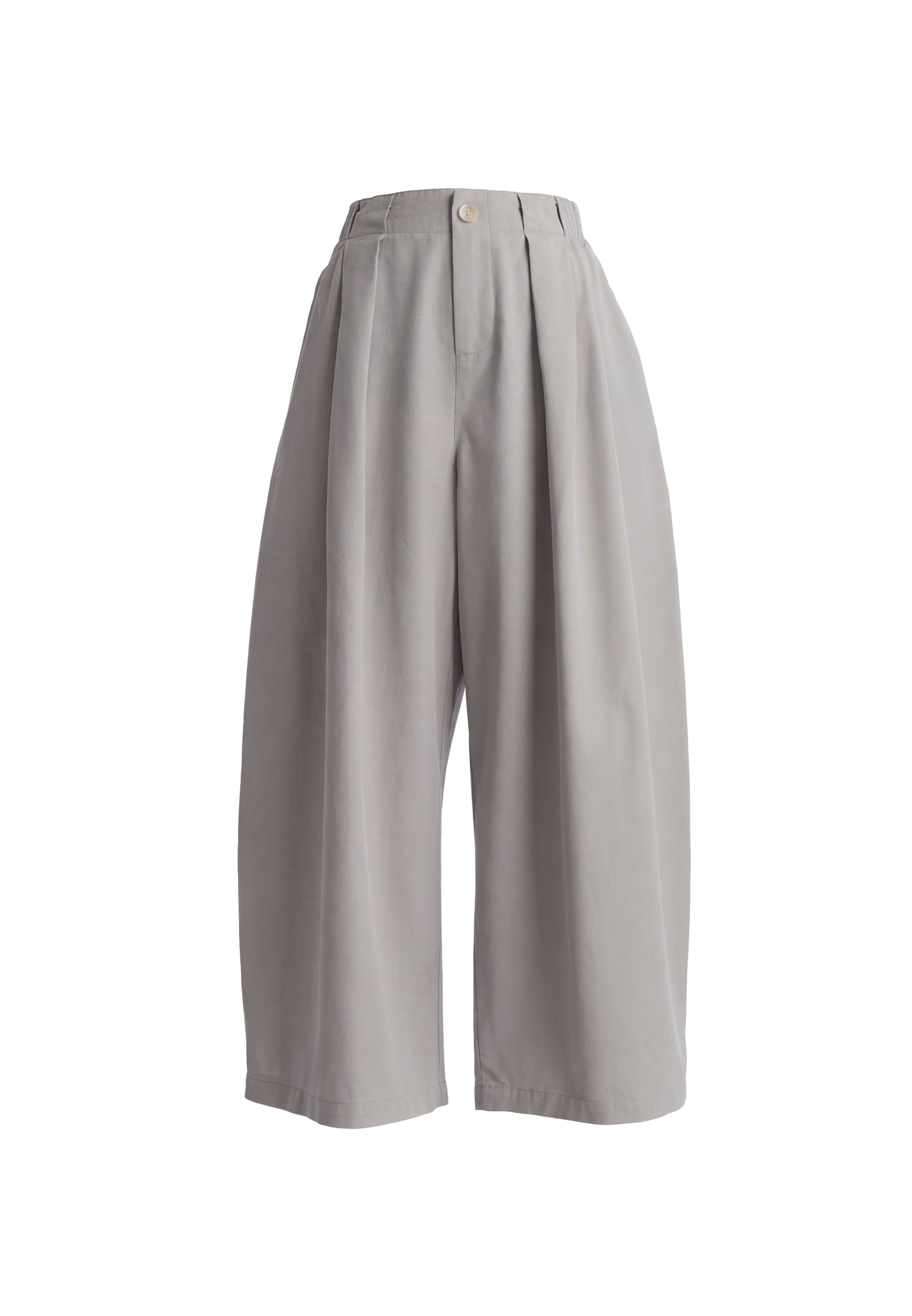 MYMO Pleat-Front Pants in Grey: front