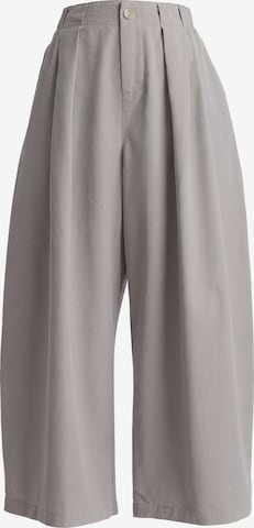 MYMO Pleat-Front Pants in Grey: front
