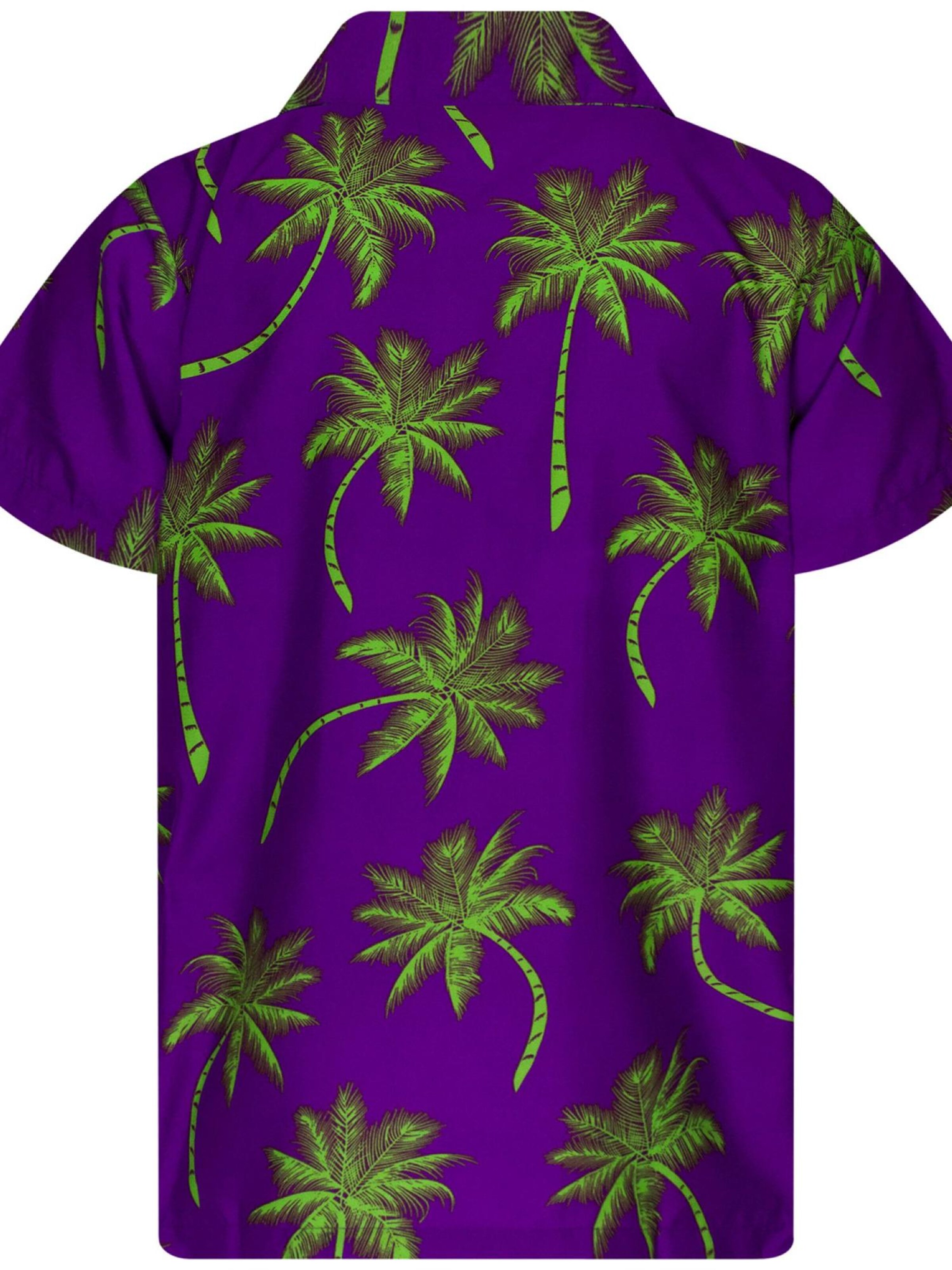 King Kameha Shirt 'Palmshadow' in Purple