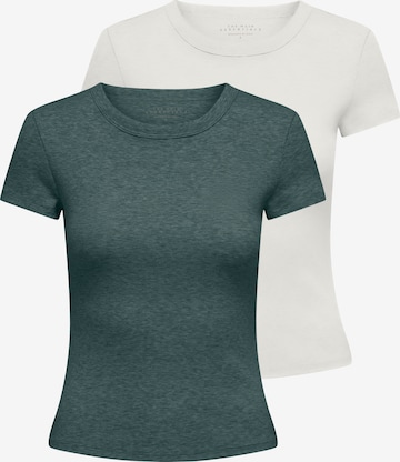 T-shirt 'ONLEASY' ONLY en vert : devant