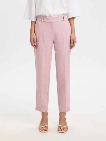 SELECTED Zúžený strih Nohavice s pukmi 'SLFRit-Ria' - Ružová: predná strana