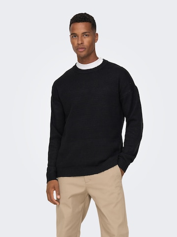 Pullover 'CHRIS' di Only & Sons in nero: frontale