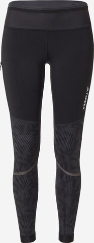 Skinny Pantalon de sport 'Agravic' ADIDAS TERREX en noir : devant