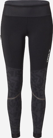 ADIDAS TERREX Skinny Sportbroek 'Agravic' in Zwart: voorkant