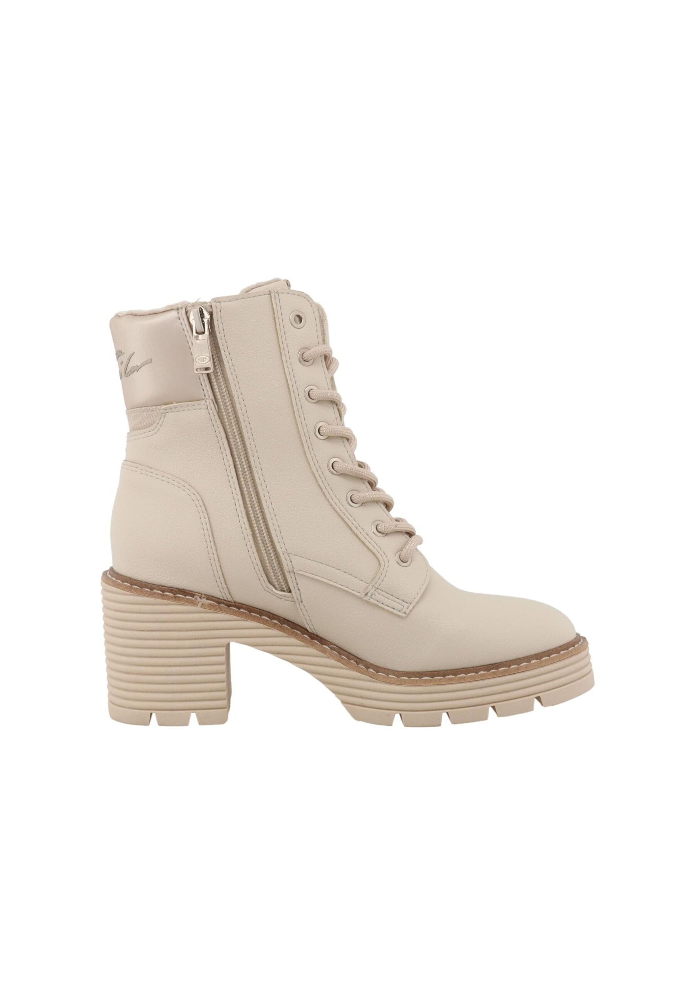 Bottines à lacets TOM TAILOR en beige