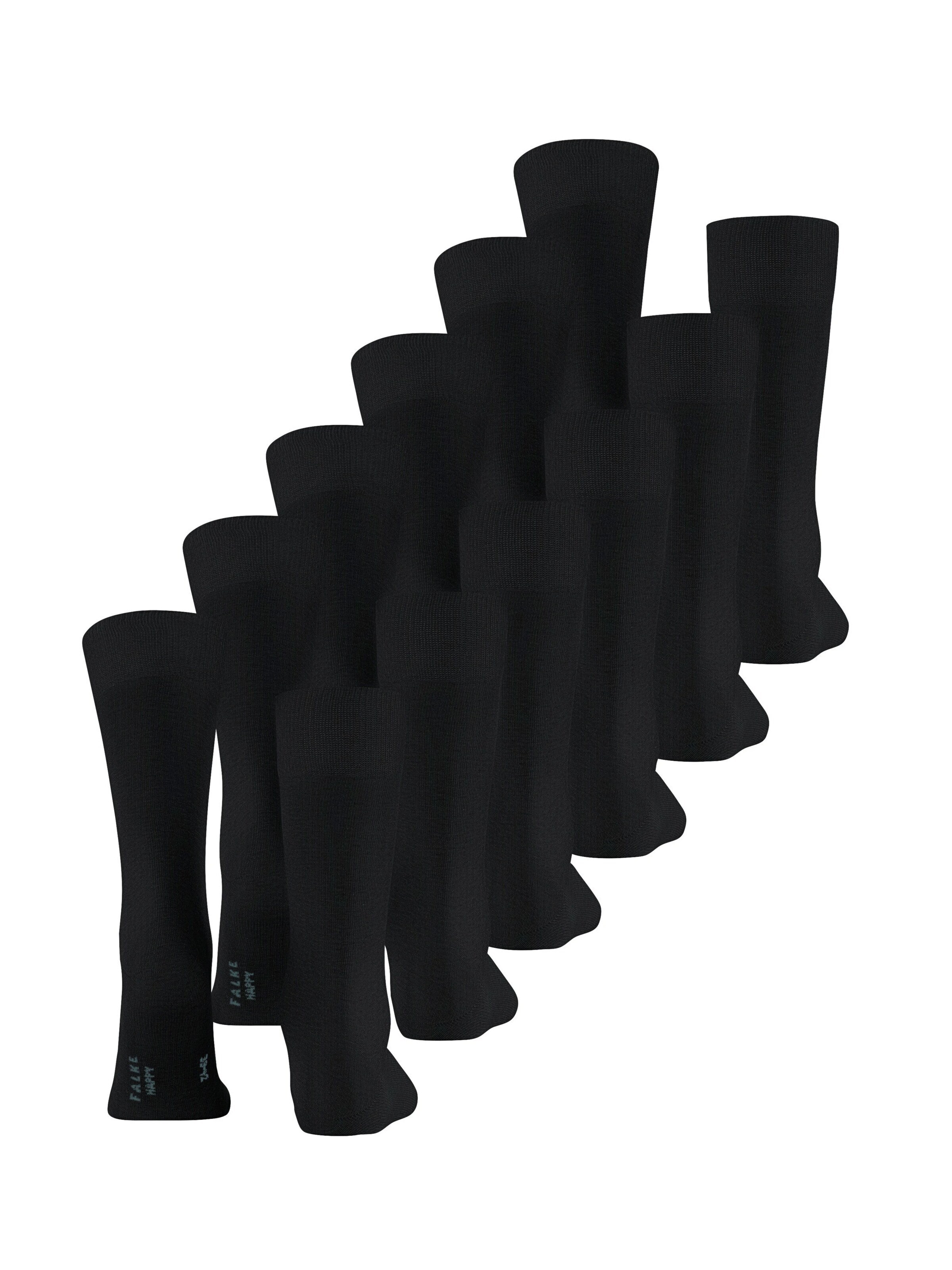 FALKE Socks 'Happy 6-Pack' in Black