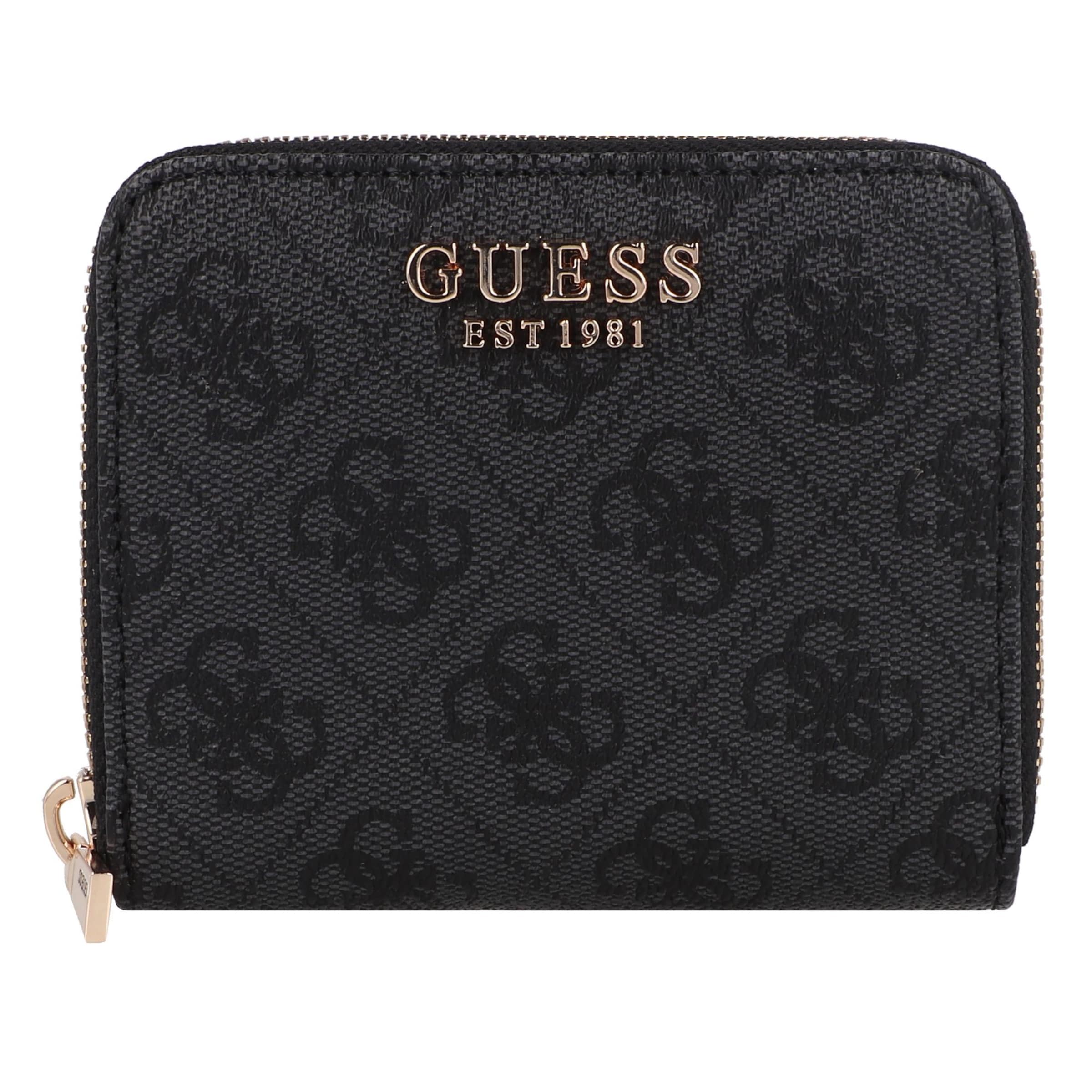 GUESS Wallet 'LAUREL II SLG SMALL ZIP AROUND' in Black: front