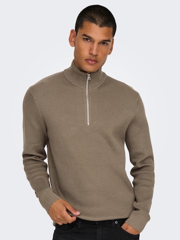 Pull-over 'ONSPhil' Only & Sons en beige