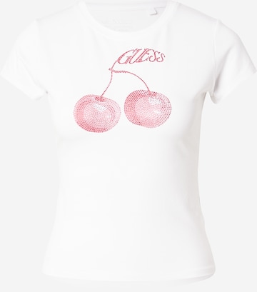 GUESS - Camiseta en blanco: frente