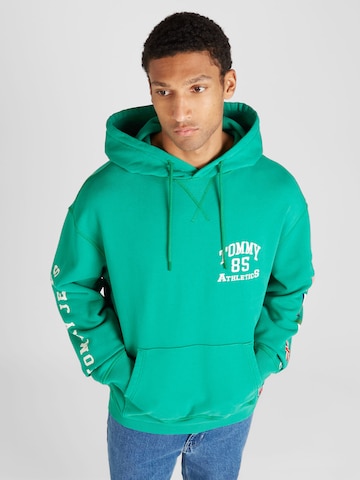 Tommy Jeans - Sudadera 'ARCHIVE GAMES' en verde: frente