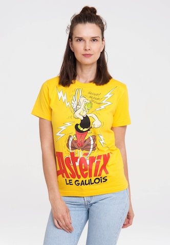 LOGOSHIRT Shirt 'Asterix der Gallier - Asterix' in Yellow: front