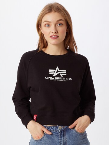 ALPHA INDUSTRIES - Sudadera en negro: frente