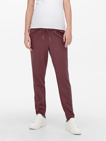 Coupe slim Pantalon à pince Only Maternity en violet : devant